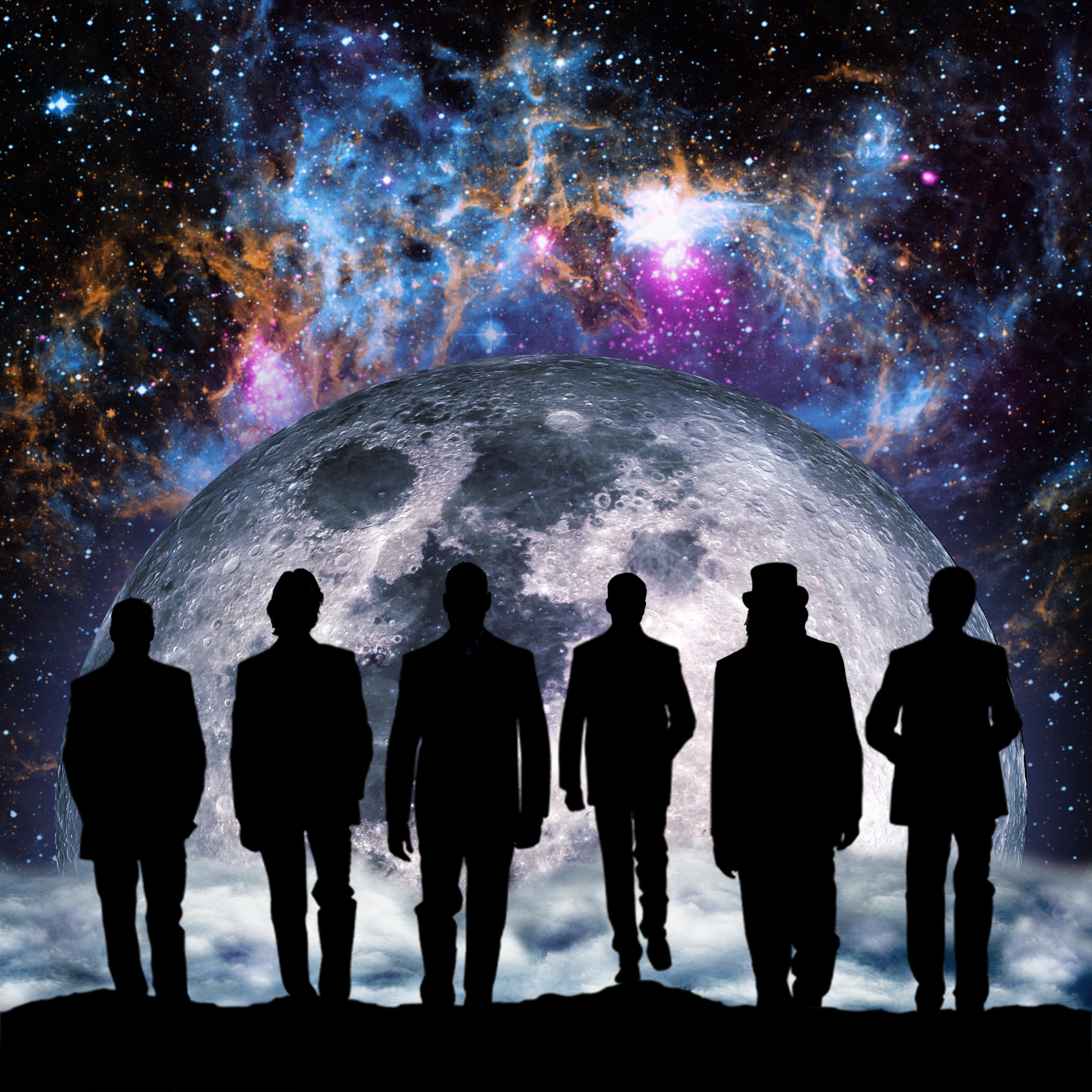The Mighty Bard full moon band silhouettes